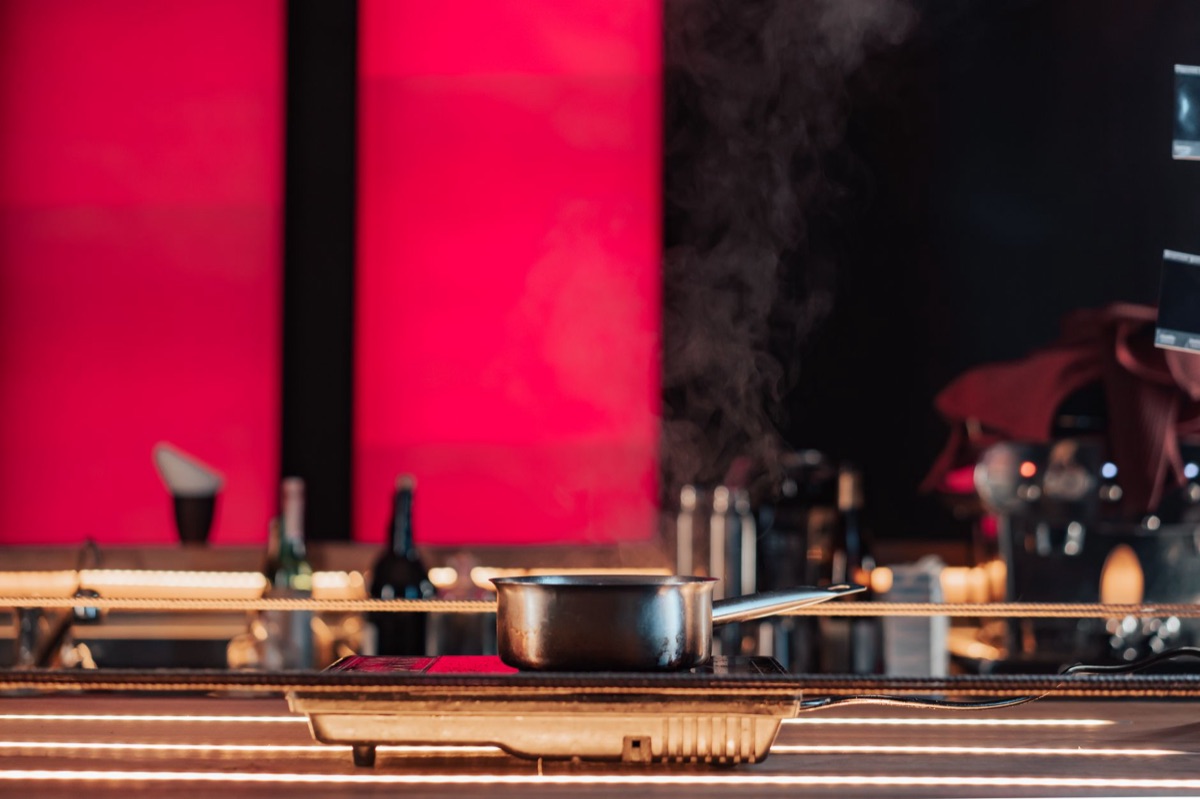 Sichuan hot pot being prepared