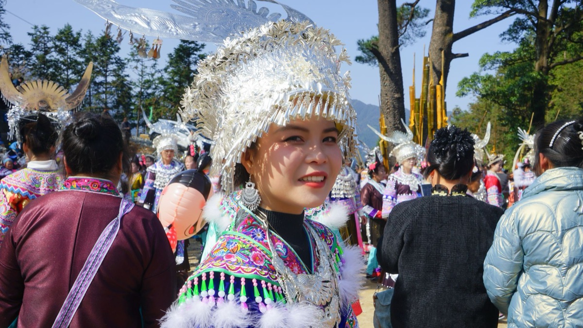 Ethnic minority food festival with diverse dishes