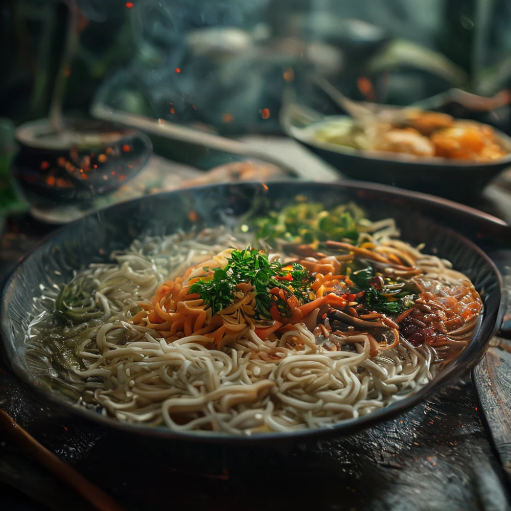 Korean rice noodles in different regional styles